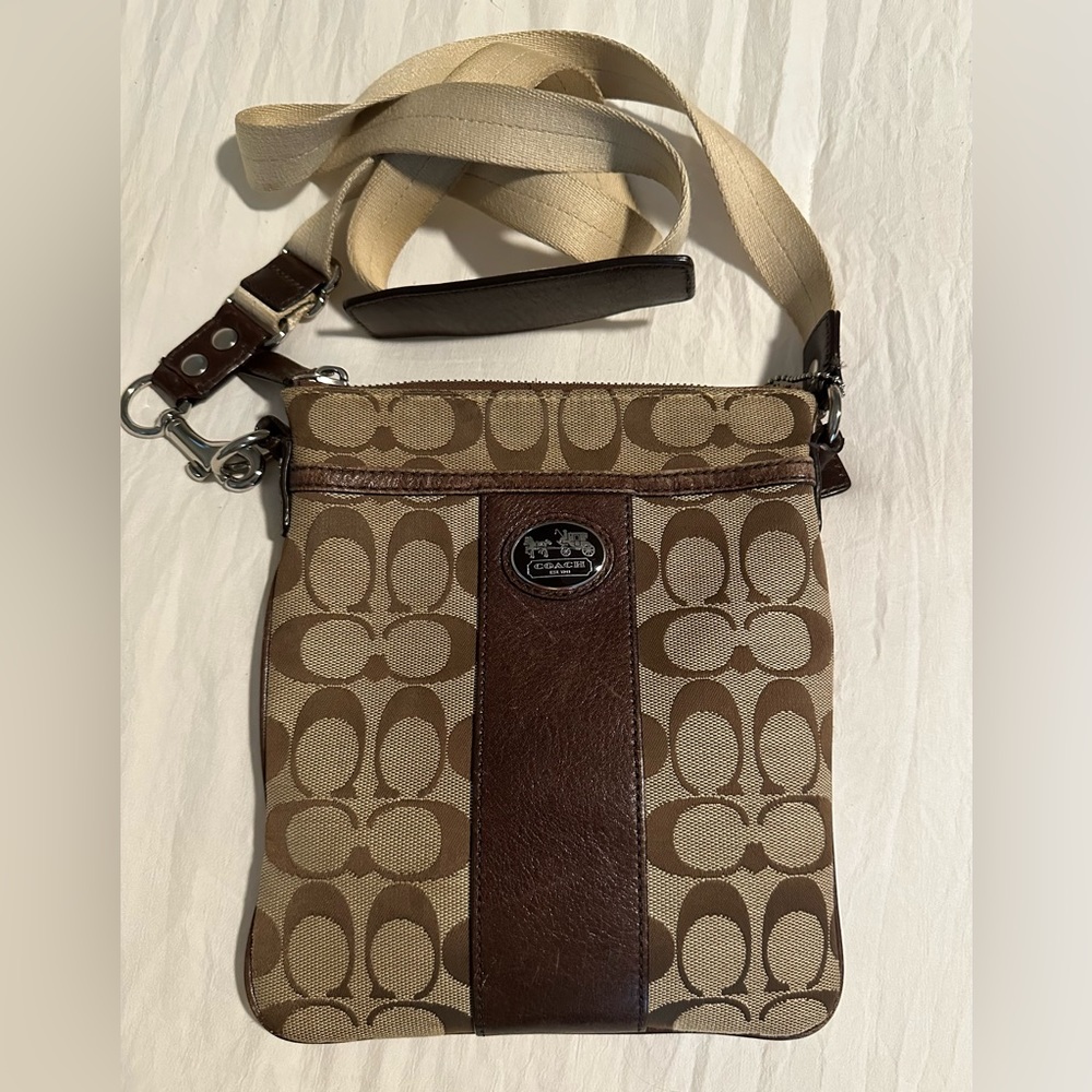 Coach Sutton Signature Swingpack Crossbody Bag, Brown… Gem